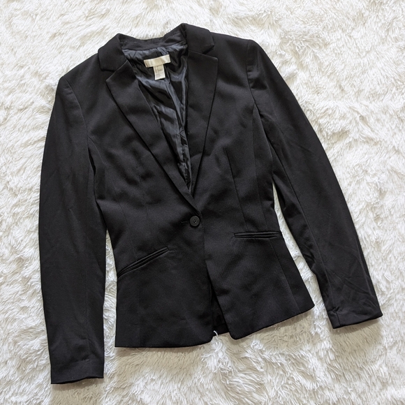 H&M Jackets & Blazers - H&M Black Fitted Single Button Blazer